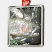 Regenbogenforelle Silbernes Ornament (Links)