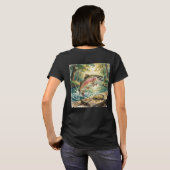 Regenbogenforelle springt in Waldstrom Aquarell T-Shirt (Schwarz voll)