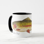 Regenbogenforelle-Tassenweiß mit Schwarzem Tasse (Vorderseite Links)