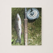 Regenbogenforelle und Fliegenfischer Puzzle (Vertikal)