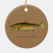 Regenbogenforelle Weihnachtsdekoration Keramik Ornament (Hinten)