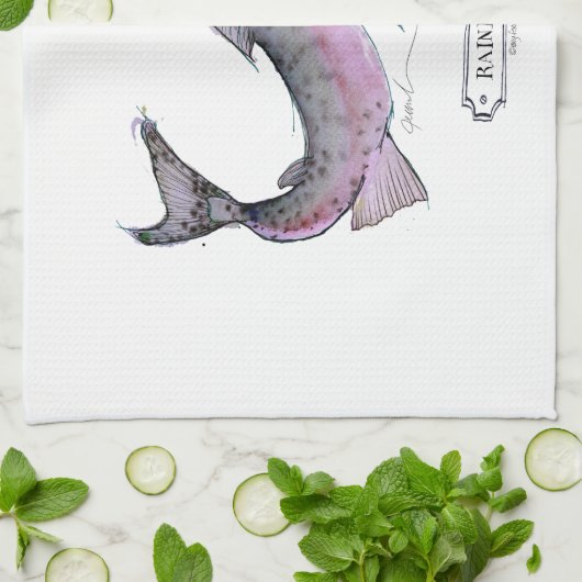 Regenbogenforellefische, tony fernandes geschirrtuch (Gefaltet)