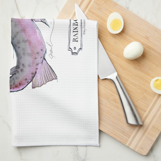 Regenbogenforellefische, tony fernandes geschirrtuch (Viertel Falte)