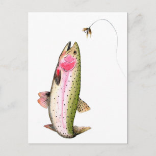 Regenbogenforellen-Fly-Fishing-Postkarte Postkarte