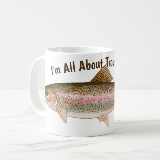 Regenbogenforellenangeln Kaffeetasse (Vorderseite Links)