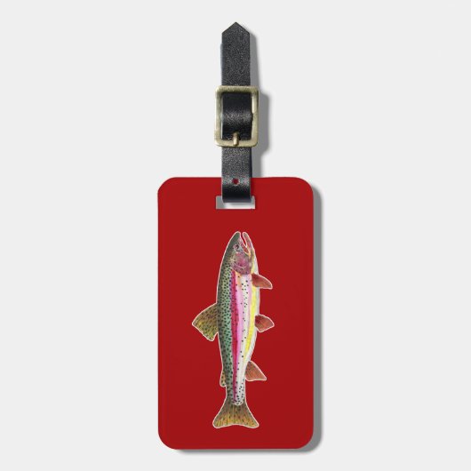 Regenbogenforellenfisch, Fisherman's Gepäckanhänger (Vorderseite vertikal)