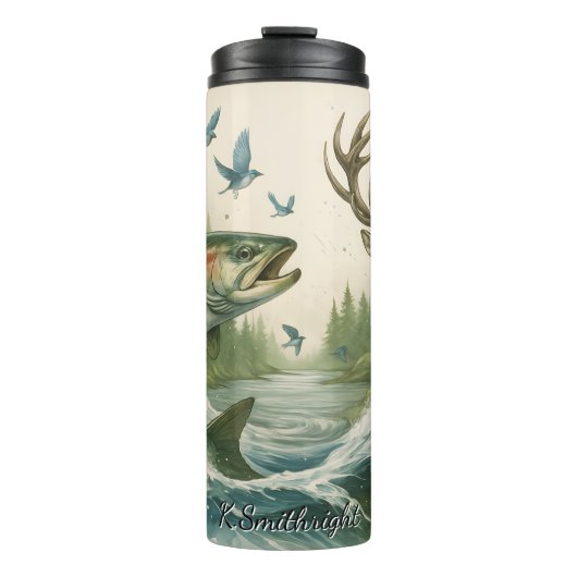 Regenbogenforellenwald Thermosbecher (Vorderseite)