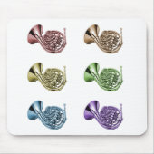 Regenbogenfrenchhorn-Collage-Design Mousepad (Vorne)