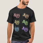 Regenbogenfrenchhorn-Collage-Design T-Shirt (Vorderseite)