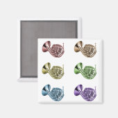 Regenbogenfrenchhorn-Geschenk für Blechbläser Magnet (Vorderseite/Rückseite)