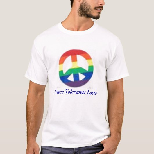 Regenbogenfriedenszeichen, Friedenstoleranz-Liebe T-Shirt (Vorderseite)