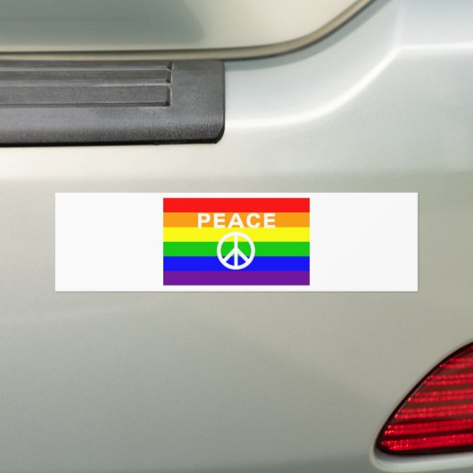 Regenbogenfriedenszeichenflagge Autoaufkleber (Auf Auto)