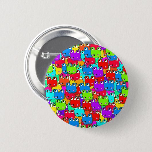 Regenbogenfrösche Abzeichen Button (Vorne & Hinten)