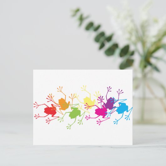 Regenbogenfrösche Postkarte (Stehend Vorderseite)