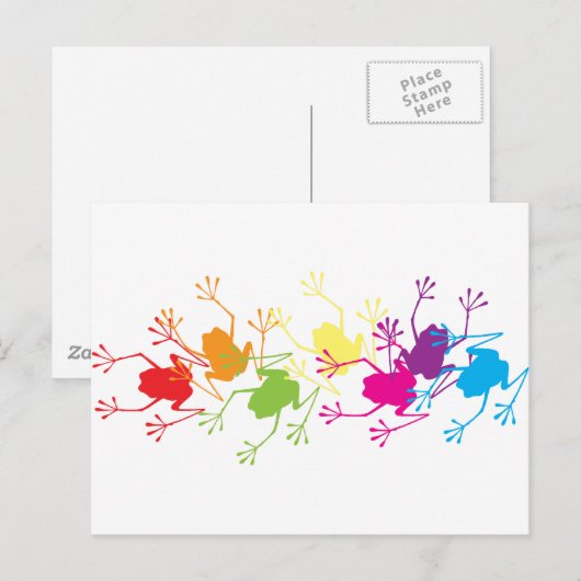 Regenbogenfrösche Postkarte (Vorne/Hinten)
