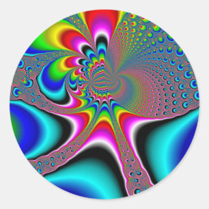Regenbogengenerator - Fraktal Runder Aufkleber