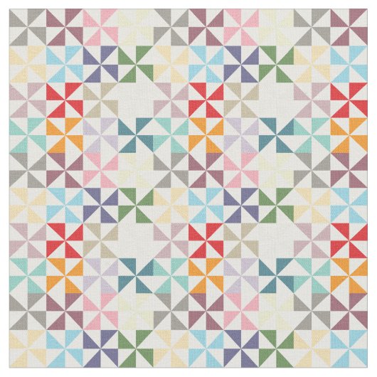 Regenbogengeometrisches Pinwheel-Muster Stoff (Nahaufnahme)