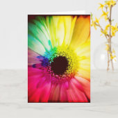Regenbogengerbera-Gänseblümchen-Raum-Gruß-Karte Karte (Gelbe Blume)