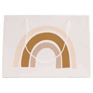 Regenbogengeschenk-Tasche in rosa Neutralen zum Ge Große Geschenktüte