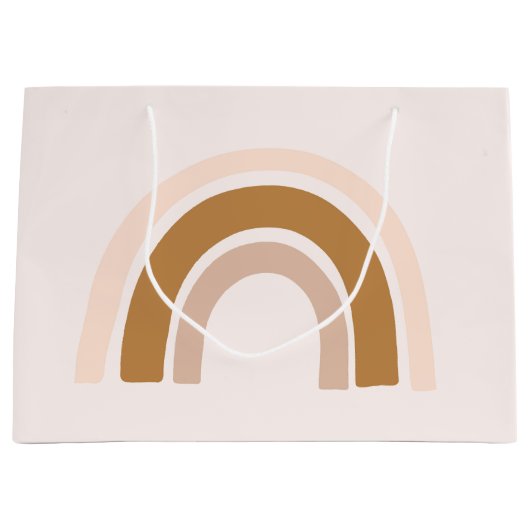 Regenbogengeschenk-Tasche in rosa Neutralen zum Ge Große Geschenktüte (Vorderseite)