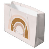 Regenbogengeschenk-Tasche in rosa Neutralen zum Ge Große Geschenktüte (Rückseite Schrägansicht)