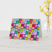 Regenbogengesichtsquadrate Karte (Gelbe Blume)