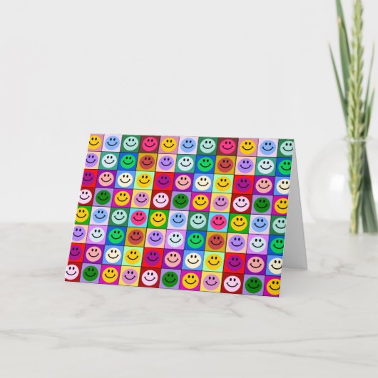 Regenbogengesichtsquadrate Karte (Vorderseite)