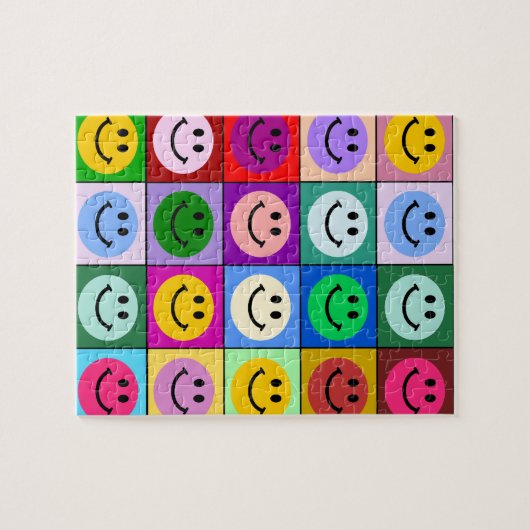 Regenbogengesichtsquadrate Puzzle (Horizontal)