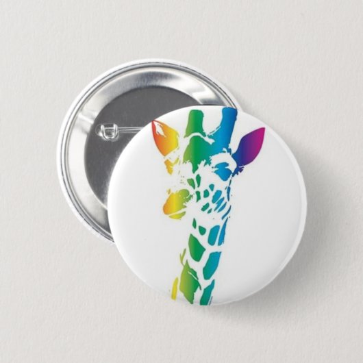 Regenbogengiraffe Button (Vorne & Hinten)
