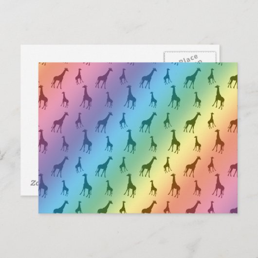 Regenbogengiraffen Postkarte (Vorne/Hinten)
