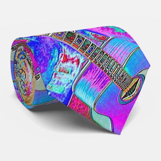 Regenbogengitarre Krawatte (Gerollt)
