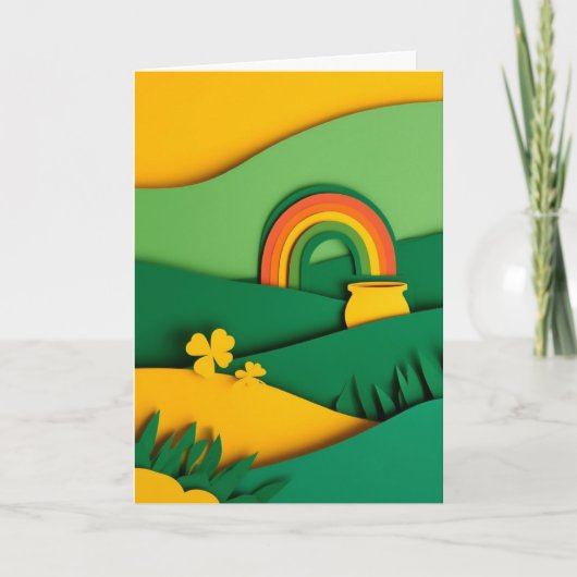 Regenbogengold Glückstopf Karte (Vorderseite)