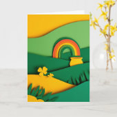 Regenbogengold Glückstopf Karte (Gelbe Blume)