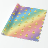Regenbogengummientenmuster Geschenkpapier (Ungerollt)
