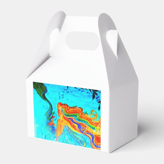 Regenbogenhaar Meerjungfrau Geschenkschachtel (Rückseite)