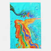 Regenbogenhaar-Meerjungfrau-Geschirrtuch Küchentuch (Vertikal)