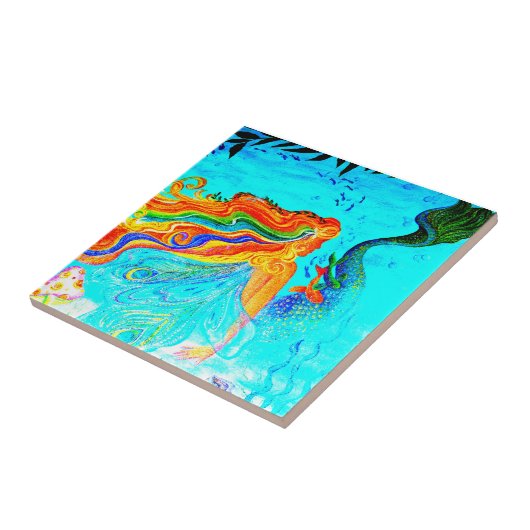 Regenbogenhaar-Meerjungfraufliese Fliese (Seite)