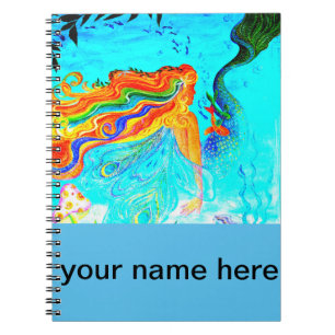 Regenbogenhaar-Meerjungfraunotizbuch Notizblock
