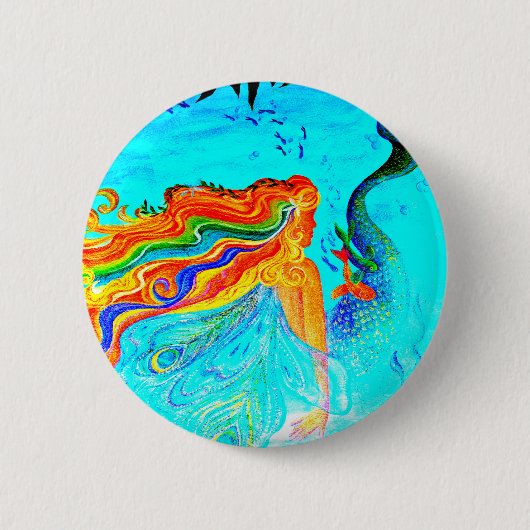 Regenbogenhaarknopf Button (Vorderseite)