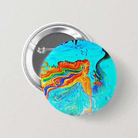 Regenbogenhaarknopf Button (Vorne & Hinten)