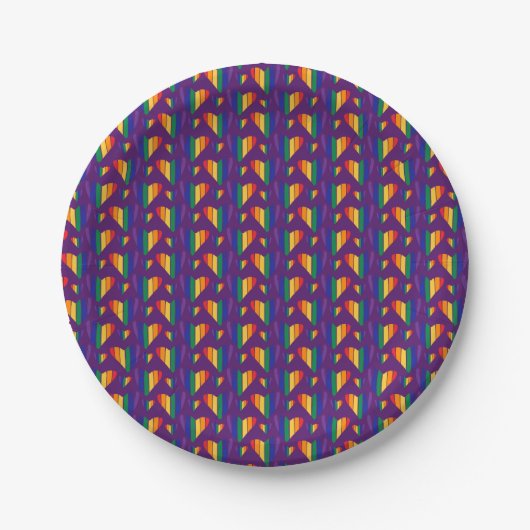 Regenbogenhalbmesser Pappteller (Vorderseite)