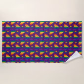 Regenbogenhalbmesser Strandtuch (Vorderseite)