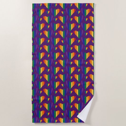 Regenbogenhalbmesser Strandtuch (Vorderseite)