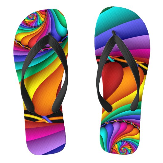 Regenbogenhalterung Gay Pride LGBT Flip-Flops Badesandalen (Fußbett)