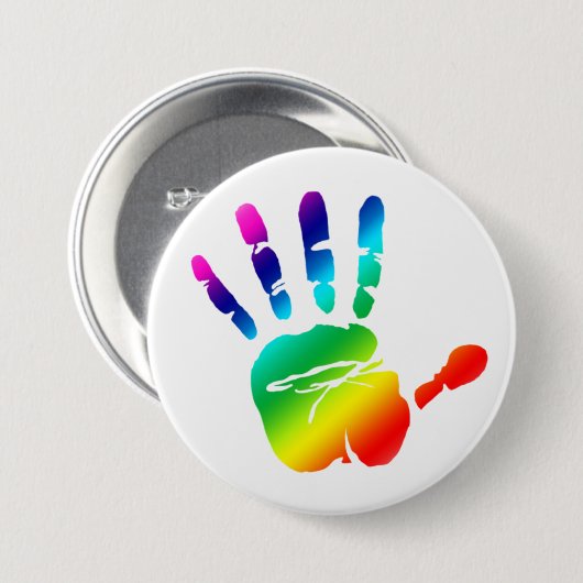 Regenbogenhand Button (Vorne & Hinten)
