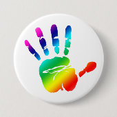 Regenbogenhand Button (Vorderseite)