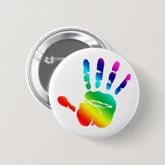 Regenbogenhand Button (Vorne & Hinten)