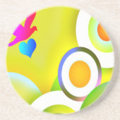 Regenbogenhandschuh2 Getränkeuntersetzer (Vorne)