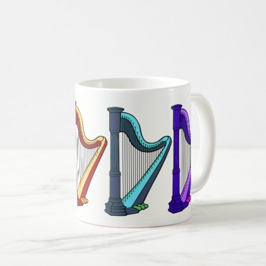 Regenbogenharfen Kaffeetasse (VorderseiteRechts)