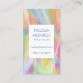 Regenbogenheilung Hand lackiert zurück Visitenkarte (Rückseite)